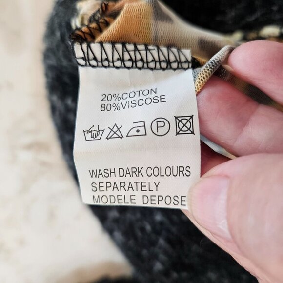 Lulu-H Patchwork Knit Cardigan Zip Front Animal Print Sz. Large Mob Wife - Picture 8 of 10